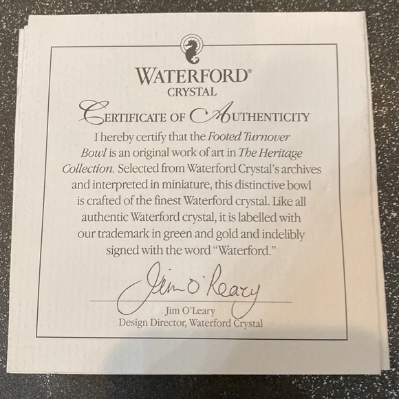 Waterford Crystal Footed Turnover Bowl